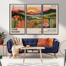 Framed Yayoi Kusama Print, Vibrant Floral Mountain Art