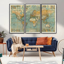 Push Pin World Map Canvas Print – Travel Tracker Wall Art