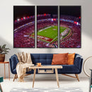 Bryant-Denny Stadium Night Game Triple Canvas Wall Art - by MyGreatCanvas | Canvas Wall Art Prints | Photo Prints & Wall Decor