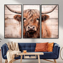 Vintage Scottish Highland Cow Cattle Art Print Farmhouse