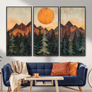 Sunset Mountain Landscape Canvas Wall Art Print - Nature
