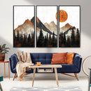 Modern Abstract Mountain Canvas Wall Art Print, Abstract