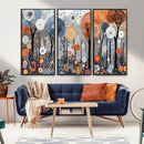 Abstract Winter Landscape Canvas Wall Art Print - Large