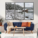 Winter Wall Art - Cabin by the Lake Canvas Wall Art - Serene by MyGreatCanvas | Canvas Wall Art Prints | Photo Prints & Wall Decor