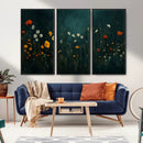 Framed Wildflower Field Wall Art, Framed Vintage Botanical