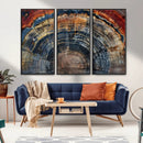 Abstract Tree Ring Wall Art, Colorful Framed Tree Ring Wall