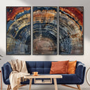 Abstract Tree Ring Wall Art Canvas Print – Colorful Framed