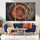 Wood Grain Canvas Wall Art - Framed Abstract Tree Ring
