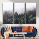 Misty Forest Canvas Wall Art – Serene Triptych Nature Print by MyGreatCanvas | Canvas Wall Art Prints | Photo Prints & Wall Decor
