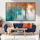 Vintage Abstract Print - Bold Teal and Orange Canvas Wall by MyGreatCanvas | Canvas Wall Art Prints | Photo Prints & Wall Decor