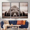Grizzly Bear Wall Art Print - Bear Canvas Wall Art - Rustic