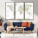 Animal World Map for Kids Room Decor