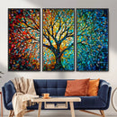 Yggdrasil Tree of Life Wall Art Print | Mosaic Style 3-Panel