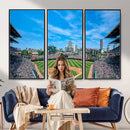 Wrigley Field Chicago Cubs Panoramic Art Multi-Piece Canvas