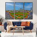 Wrigley Field Chicago Cubs Panoramic Canvas Print –