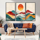 Southwest Mountain Wall Art Canvas Print – Boho Triptych