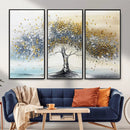 Golden and Silver Tree Wall Art – Framed Elegant Leaves by MyGreatCanvas | Canvas Wall Art Prints | Photo Prints & Wall Decor