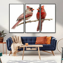 Cardinal Canvas Wall Art - Male and Female Cardinal Print -