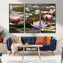 Lotus Flower Wall Art Canvas Print, Water Lily Large Wall
