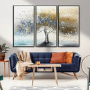 Silver Tree Wall Art – Framed Golden Leaves Canvas Artwork, by MyGreatCanvas | Canvas Wall Art Prints | Photo Prints & Wall Decor