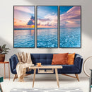 Ocean Sunset Canvas Wall Art Print – Tranquil Seascape