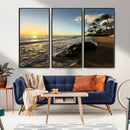 Tropical Beach Wall Art - Stunning Ocean Sunset Canvas Print