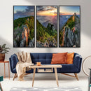 Mountain Sunset Panoramic Wall Art Canvas Print – Framed
