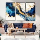 Blue Gold Flow Wall Art Canvas Print – Framed Marble Design by MyGreatCanvas | Canvas Wall Art Prints | Photo Prints & Wall Decor