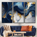 Blue Marble Wall Art Canvas Print – Framed Gold Veins by MyGreatCanvas | Canvas Wall Art Prints | Photo Prints & Wall Decor