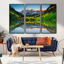 Sunrise Maroon Bells Lake Wall Art Canvas Print – Framed Elk