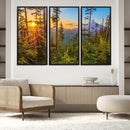 Forest Sunset Wall Art Canvas Print – Green Pines Sunset