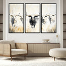 Texas Longhorn Wall Art Canvas Print – Rustic Western Bull
