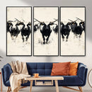 Texas Longhorn Wall Art – Framed Black White Cattle Canvas by MyGreatCanvas | Canvas Wall Art Prints | Photo Prints & Wall Decor