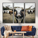 Texas Longhorn Wall Art – Framed Speckled Cow Canvas by MyGreatCanvas | Canvas Wall Art Prints | Photo Prints & Wall Decor