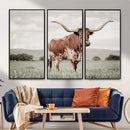 Texas Longhorn Wall Art – Framed Spotted Cattle Canvas by MyGreatCanvas | Canvas Wall Art Prints | Photo Prints & Wall Decor