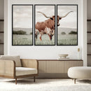 Texas Longhorn Wall Art Canvas Print – Framed Spotted Cattle by MyGreatCanvas | Canvas Wall Art Prints | Photo Prints & Wall Decor
