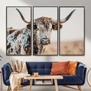 Texas Longhorn Wall Art – Framed Speckled Cow Canvas by MyGreatCanvas | Canvas Wall Art Prints | Photo Prints & Wall Decor