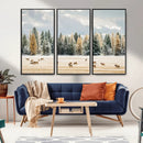 Elk Herd Wall Art – Framed Snowy Forest Canvas Artwork, by MyGreatCanvas | Canvas Wall Art Prints | Photo Prints & Wall Decor