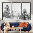 Snowy Ski Lift Wall Art – Framed Winter Forest Canvas by MyGreatCanvas | Canvas Wall Art Prints | Photo Prints & Wall Decor