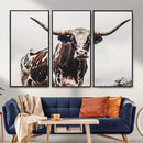 Texas Longhorn Wall Art Canvas Print – Framed Spotted Bull by MyGreatCanvas | Canvas Wall Art Prints | Photo Prints & Wall Decor