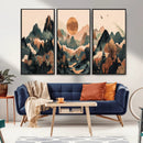 Wood Mountain Landscape Wall Art Canvas Print – Framed