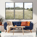 Charming Daisy Field Wall Art Canvas Print – Framed Pastel