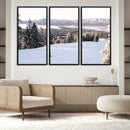 Snowy Mountain Wall Art Canvas Print – Framed Ski Slope