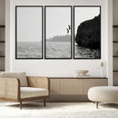 Jumping Wall Art Canvas Print – Framed Coastal Ocean Scene