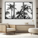 Palm Wall Art Canvas Print – Framed Monochrome Tropical