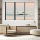Pastel Ocean Wall Art Canvas Print – Framed Soft Sunset Calm