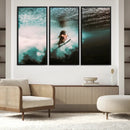 Vibrant Aquatic Motion Wall Art Canvas Print – Framed