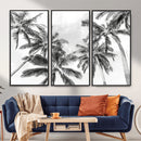 Black and White Palm Wall Art Canvas Print – Framed