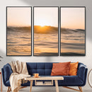 Calm Water Wall Art – Framed Sunset Waves Canvas Artwork, by MyGreatCanvas | Canvas Wall Art Prints | Photo Prints & Wall Decor