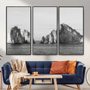 Coastal Wall Art – Framed Black White Ocean Canvas Artwork, by MyGreatCanvas | Canvas Wall Art Prints | Photo Prints & Wall Decor